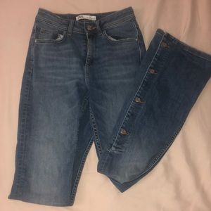 Zara Flared Hugh Waisted Jeans Used Like New